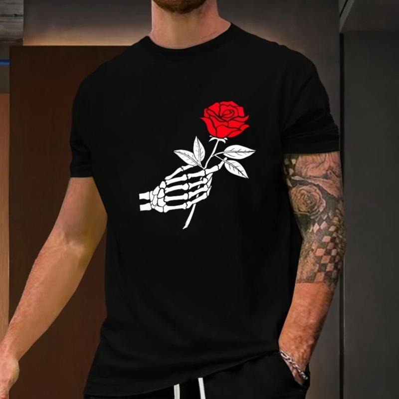Hand Rose Print Short Sleeve Casual Sports Regular - Adult & Kids T-Shirts, Sweatshirts & Hoodies apparel design preview 1