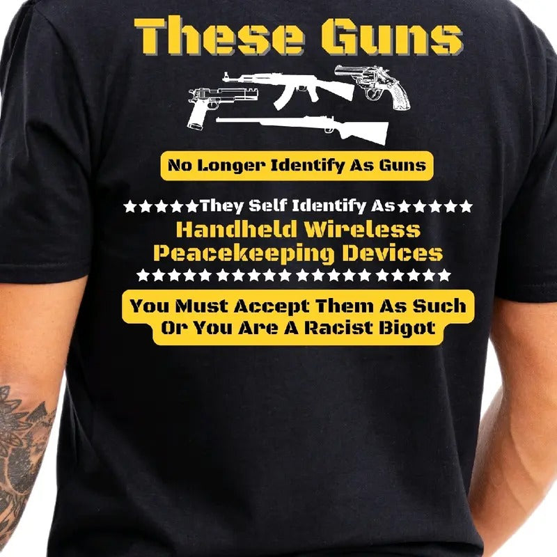Handheld Wireless Peacekeeping Device Menswear Gun - Adult & Kids T-Shirts, Sweatshirts & Hoodies apparel design preview 1