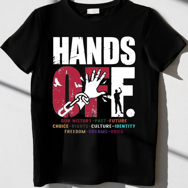 Hands Off Protest Empowerment Feminist Political Art - Adult & Kids T-Shirts, Sweatshirts & Hoodies apparel design preview 1