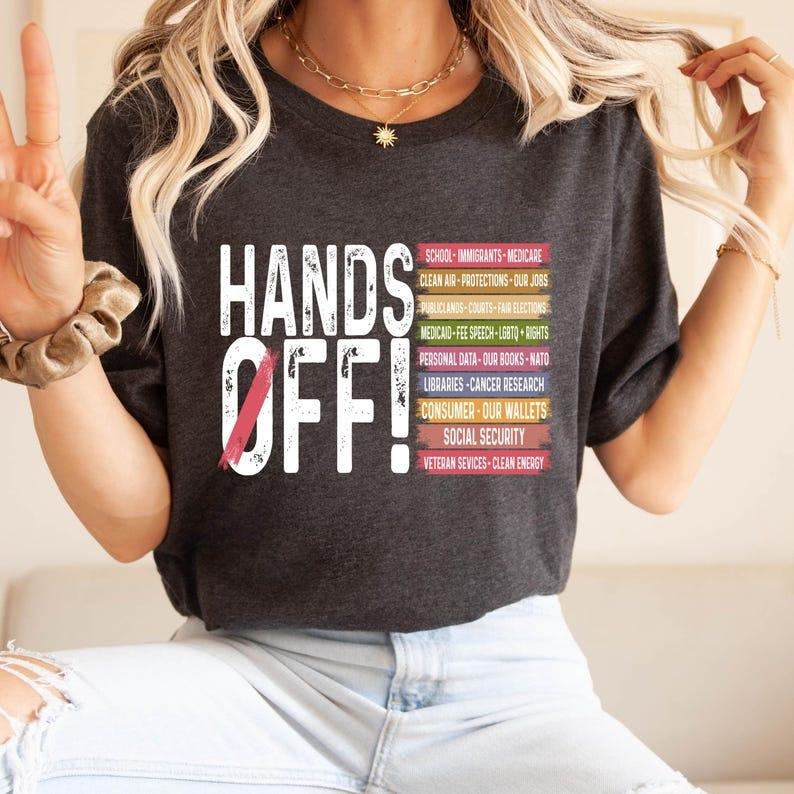 Hands Off Protest Political Activism Save Public - Adult & Kids T-Shirts, Sweatshirts & Hoodies apparel design preview 1