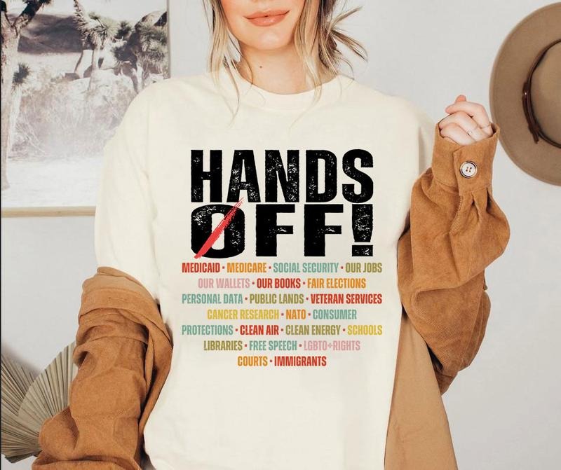 Hands Off Protest Political Activism Save Public - Adult & Kids T-Shirts, Sweatshirts & Hoodies apparel design preview 1