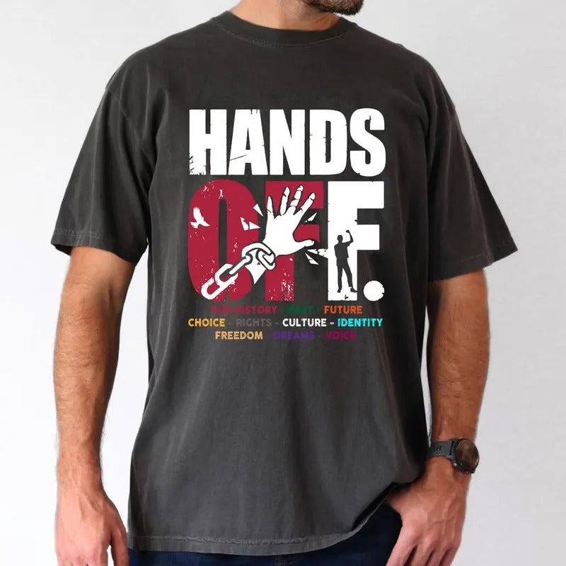Hands Off Protest Save Public Lands Activism Free - Adult & Kids T-Shirts, Sweatshirts & Hoodies apparel design preview 1