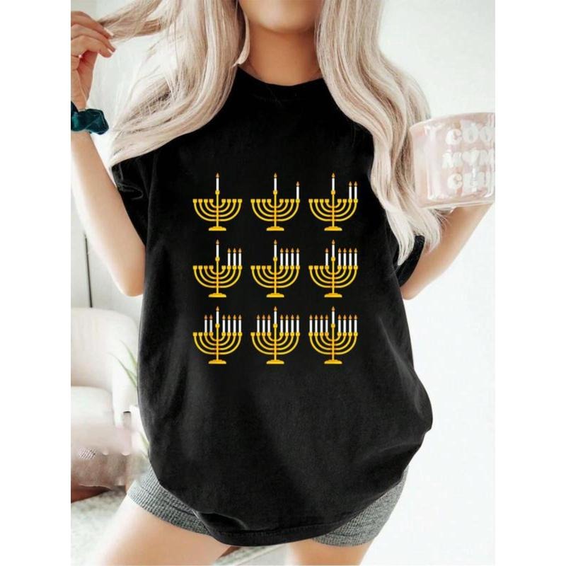 Hanukkah Clothes Menorah Candle Lights Chanukah - Adult & Kids T-Shirts, Sweatshirts & Hoodies apparel design preview 1