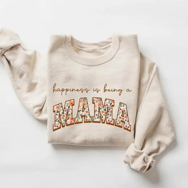 Happiness Being Mama Mother Motherhood Best Mom - Adult & Kids T-Shirts, Sweatshirts & Hoodies apparel design preview 1