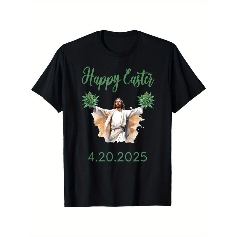 Happy Easter 420 Weed 100% Cotton Crew Neck Casual - Adult & Kids T-Shirts, Sweatshirts & Hoodies apparel design preview 1