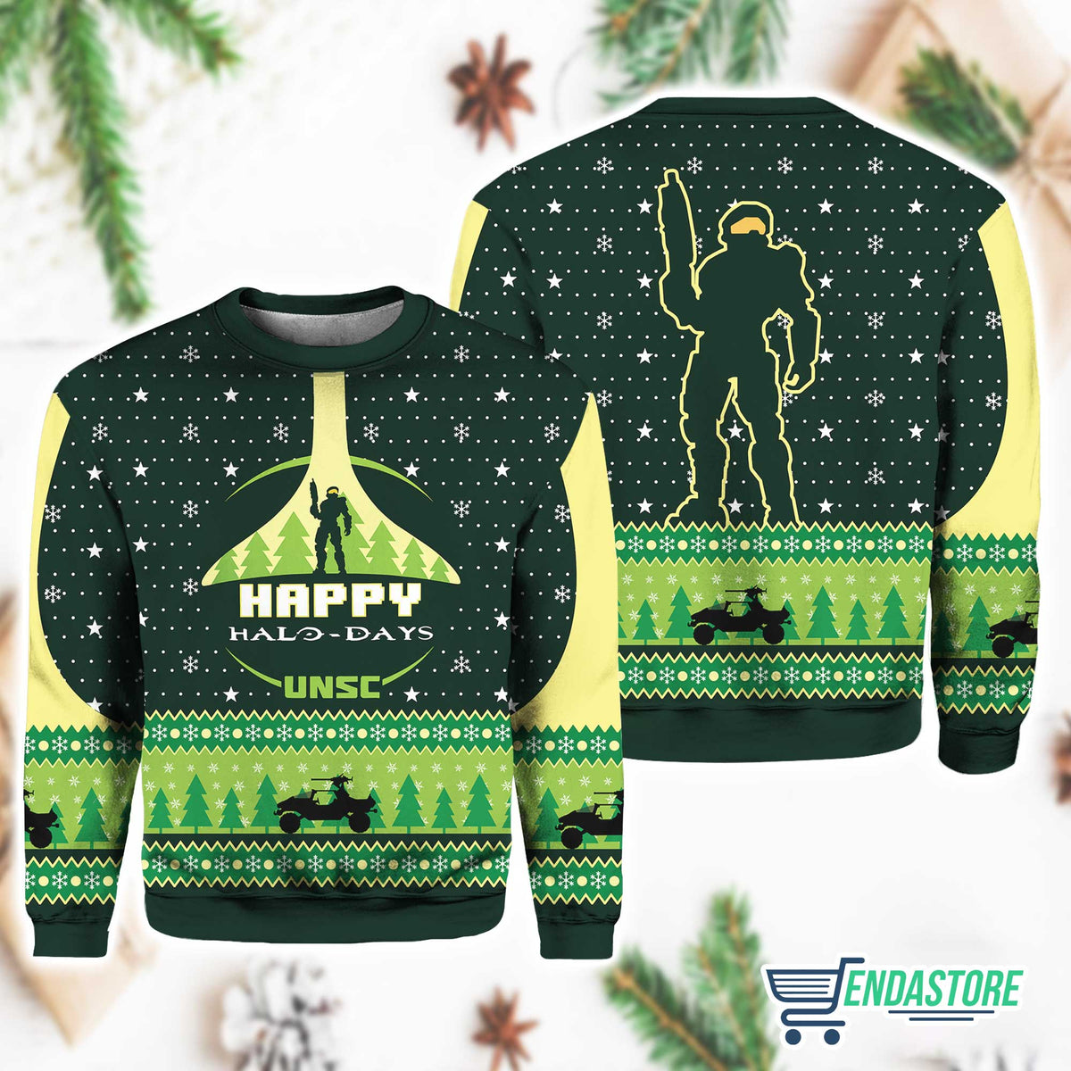 Happy Halo Days 3D Ugly Christmas Sweater - Holiday Gift product image
