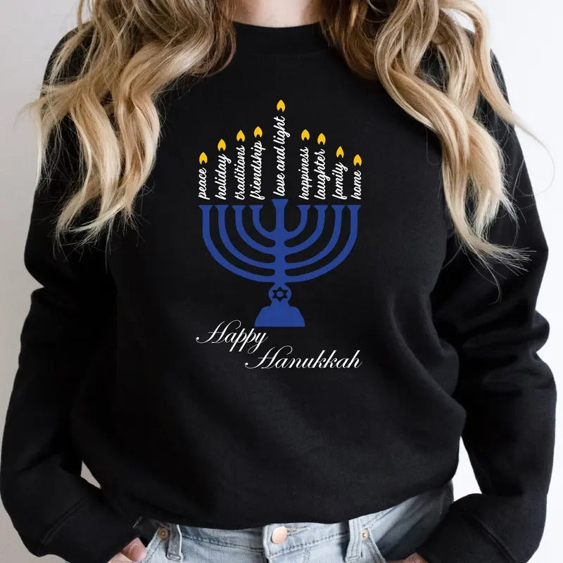 Happy Hanukkah Jewish Celebration Religious Mother - Adult & Kids T-Shirts, Sweatshirts & Hoodies apparel design preview 1