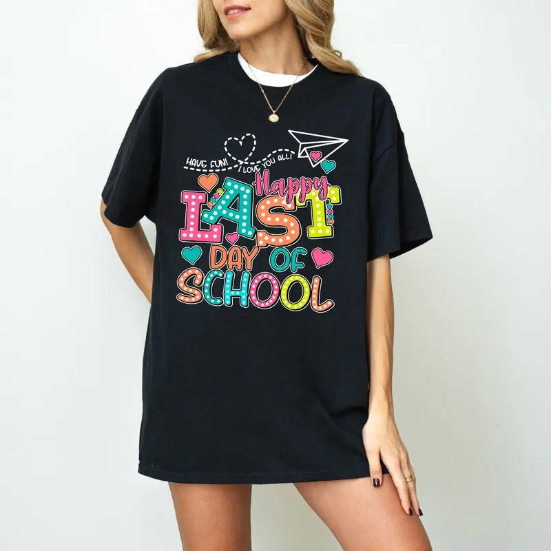 Happy Last Day School Rock Test Staar End Retro - Adult & Kids T-Shirts, Sweatshirts & Hoodies apparel design preview 1