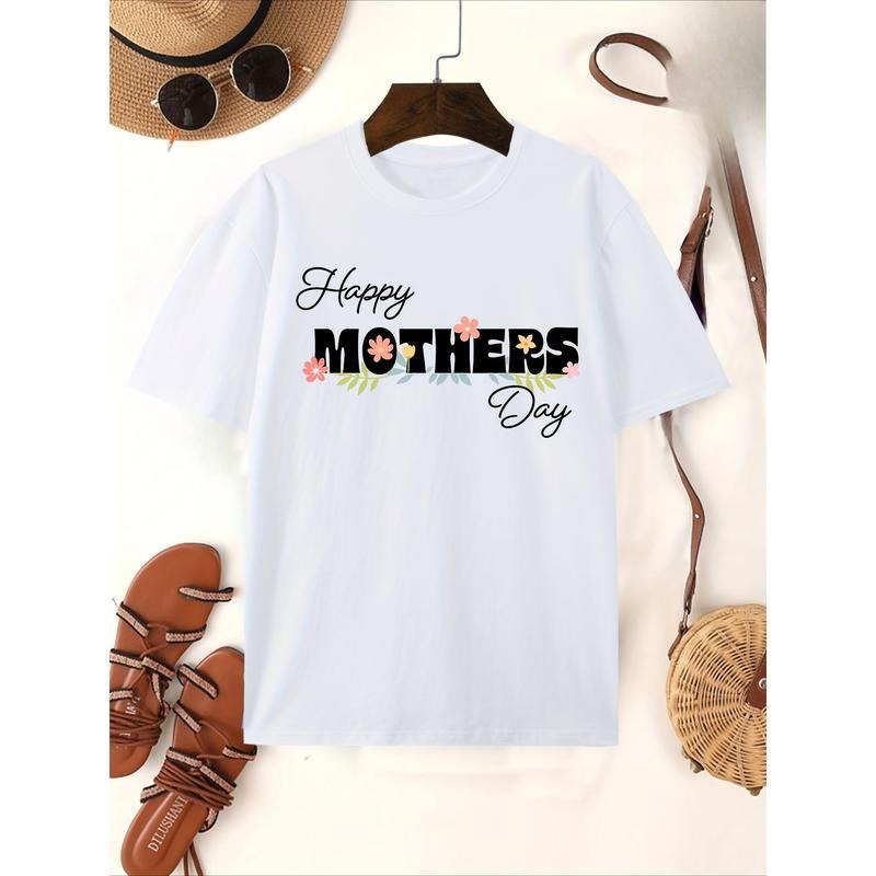 Happy Pattern Letter Casual Short Sleeve Round Neck - Adult & Kids T-Shirts, Sweatshirts & Hoodies apparel design preview 1