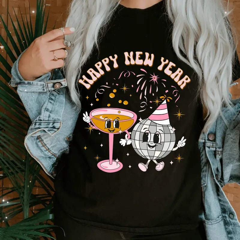 Happy New Year Cute Casual Short Sleeve - Adult & Kids T-Shirts, Sweatshirts & Hoodies apparel design preview 1