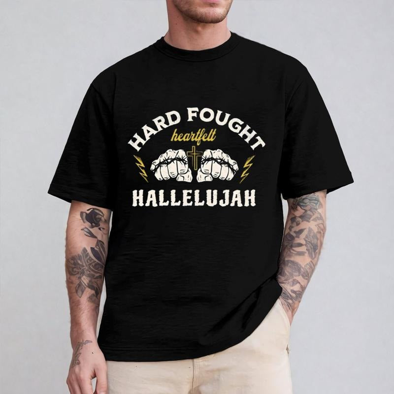 Hard Fought Hallelujah Casual Crew Neck Short Sleeve - Adult & Kids T-Shirts, Sweatshirts & Hoodies apparel design preview 1