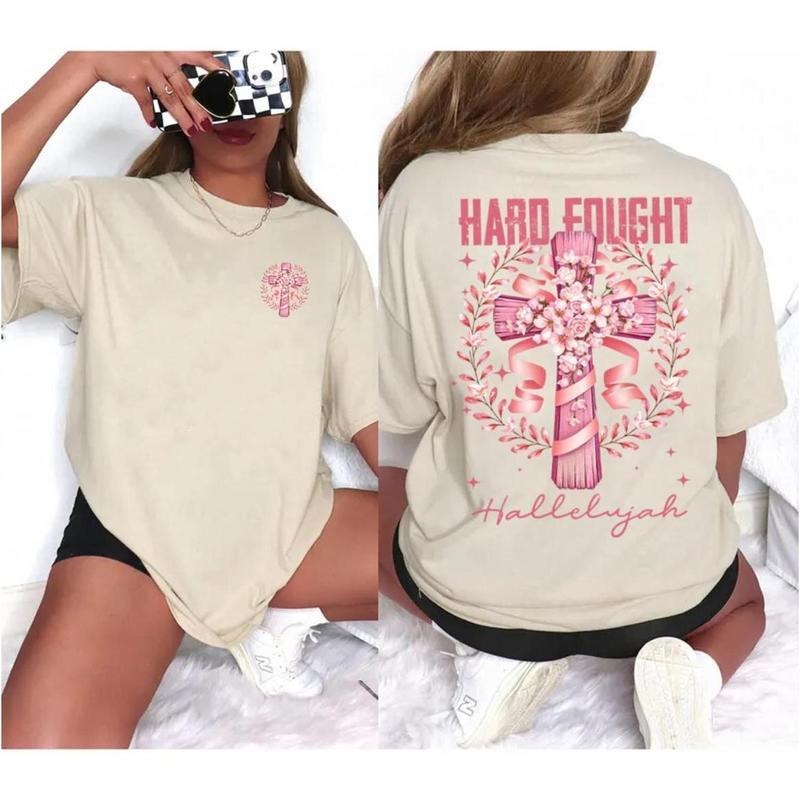 Hard Fought Hallelujah Floral Christian Stay Ahead - Adult & Kids T-Shirts, Sweatshirts & Hoodies apparel design preview 1