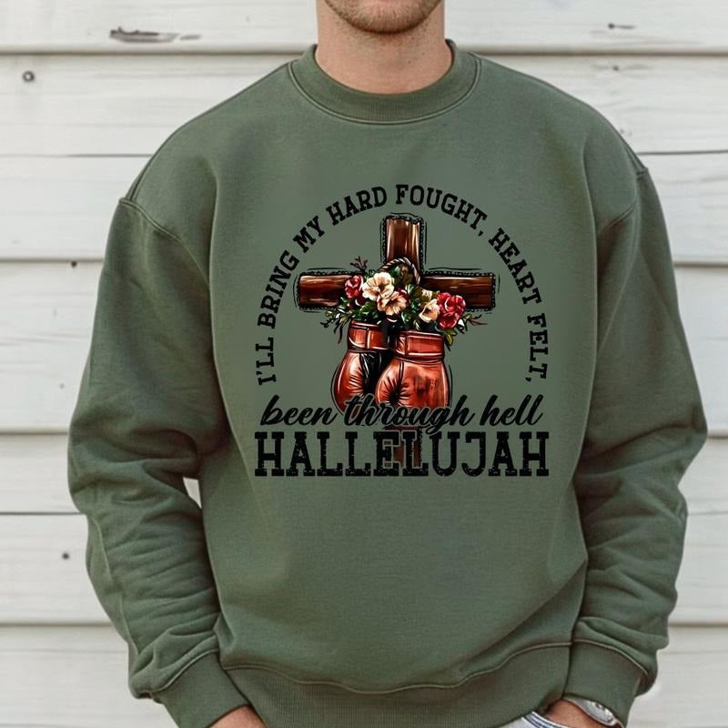 Hard Fought Hallelujah I'Ll Bring My Heartfelt Floral - Adult & Kids T-Shirts, Sweatshirts & Hoodies apparel design preview 1