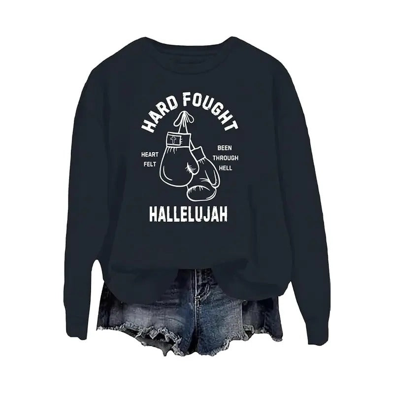 Hard Fought Hallelujah Praise Jesus Casual Street - Adult & Kids T-Shirts, Sweatshirts & Hoodies apparel design preview 1