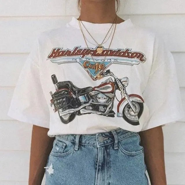 Harl Davids0n New York Cafe Trend Har.Ley Top - Adult & Kids T-Shirts, Sweatshirts & Hoodies apparel design preview 1