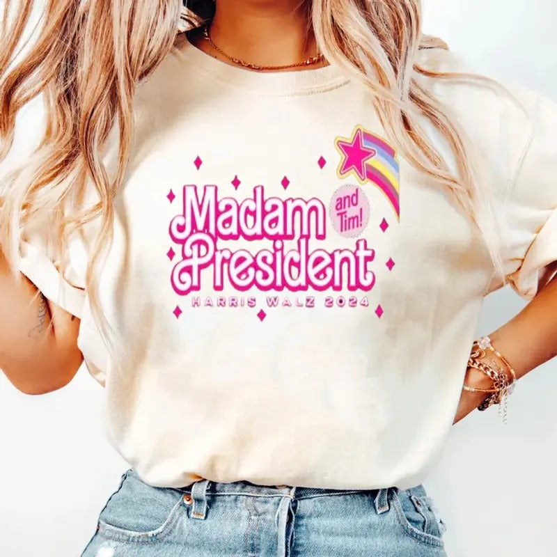 Harris Walz 2024 Kamalla President Barb!E Let'S - Adult & Kids T-Shirts, Sweatshirts & Hoodies apparel design preview 1