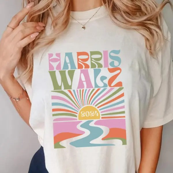 Harris Walz 2024 President Kamala Election Rally Tim - Adult & Kids T-Shirts, Sweatshirts & Hoodies apparel design preview 1