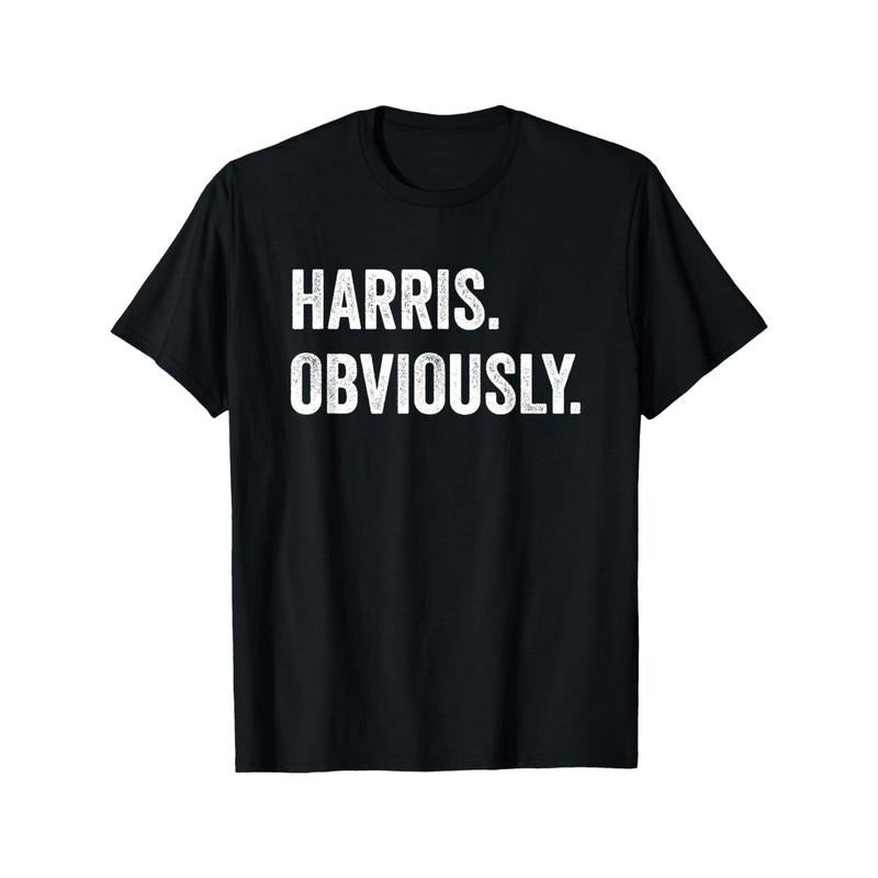 Harris. Obviously. Vote 2024 President Kamala - Adult & Kids T-Shirts, Sweatshirts & Hoodies apparel design preview 1
