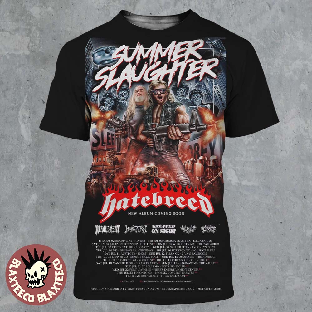 Hatebreed Summer Slaughter Tour 2026 Part 1 Schedule - Adult & Kids T-Shirts, Sweatshirts & Hoodies apparel design preview 1