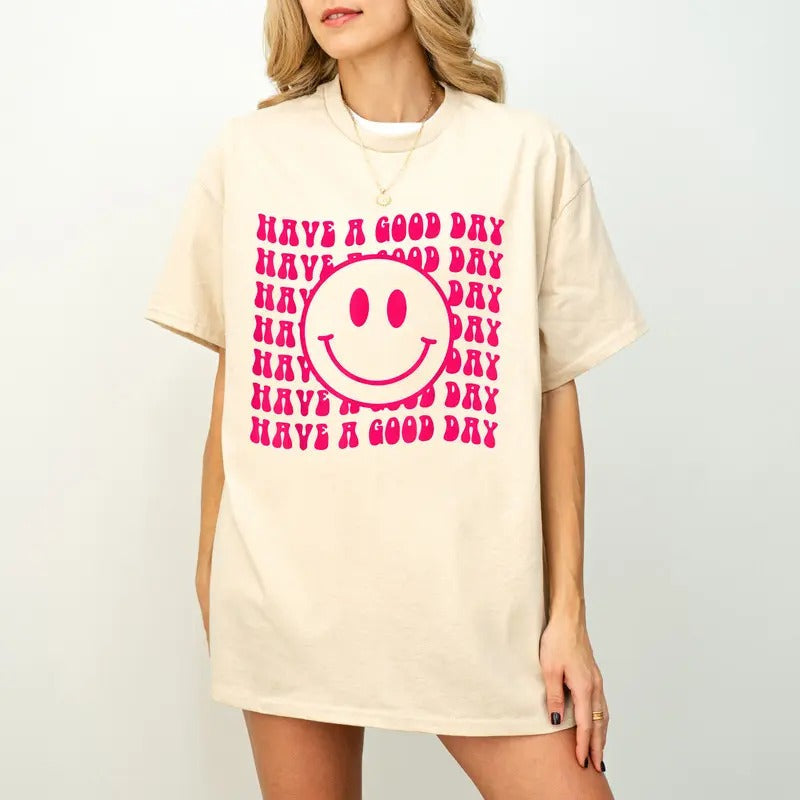 Have Good Day Smiley Happy Cute Daisy Flower Positive - Adult & Kids T-Shirts, Sweatshirts & Hoodies apparel design preview 1