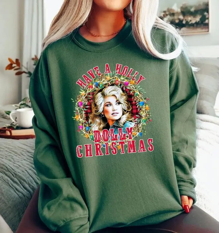 Have Holly Dolly Xmas Music Funny - Adult & Kids T-Shirts, Sweatshirts & Hoodies apparel design preview 1