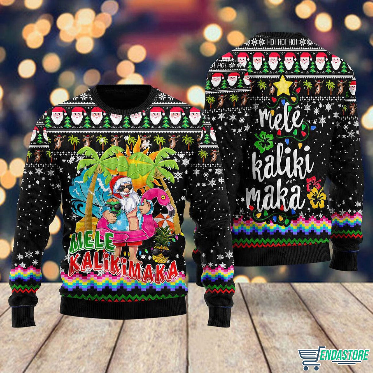 Hawaii Santa Claus Mele Kalikimaka 3D Ugly Christmas Sweater - Holiday Gift product image