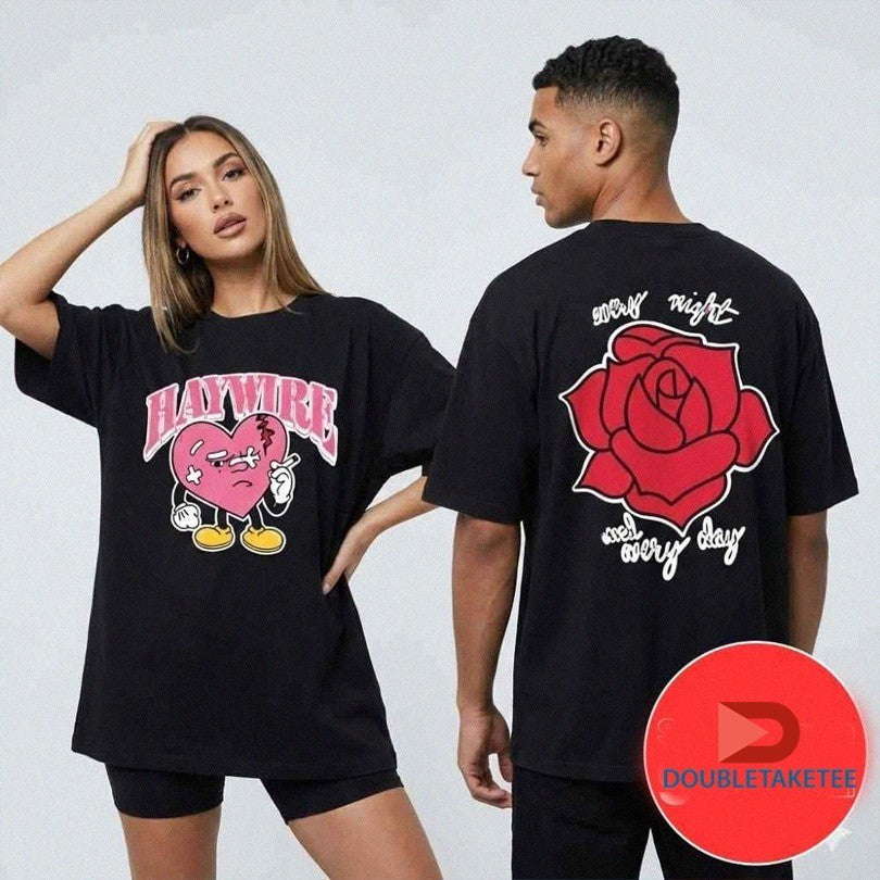Haywire Every Night And Day Rose Heart Cigarette - Adult & Kids T-Shirts, Sweatshirts & Hoodies apparel design preview 1
