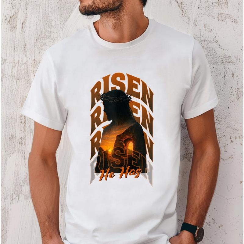 He Has Risen Sunset Christian Pure Cotton Fabric - Adult & Kids T-Shirts, Sweatshirts & Hoodies apparel design preview 1