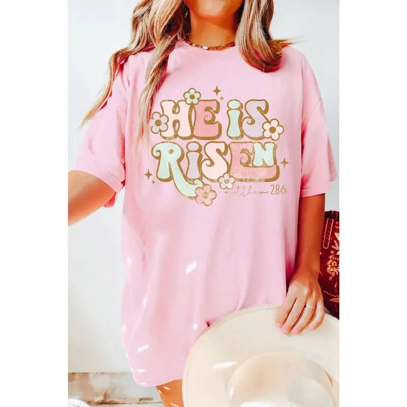 He Is Risen Jesus Religious Easter Church - Adult & Kids T-Shirts, Sweatshirts & Hoodies apparel design preview 1
