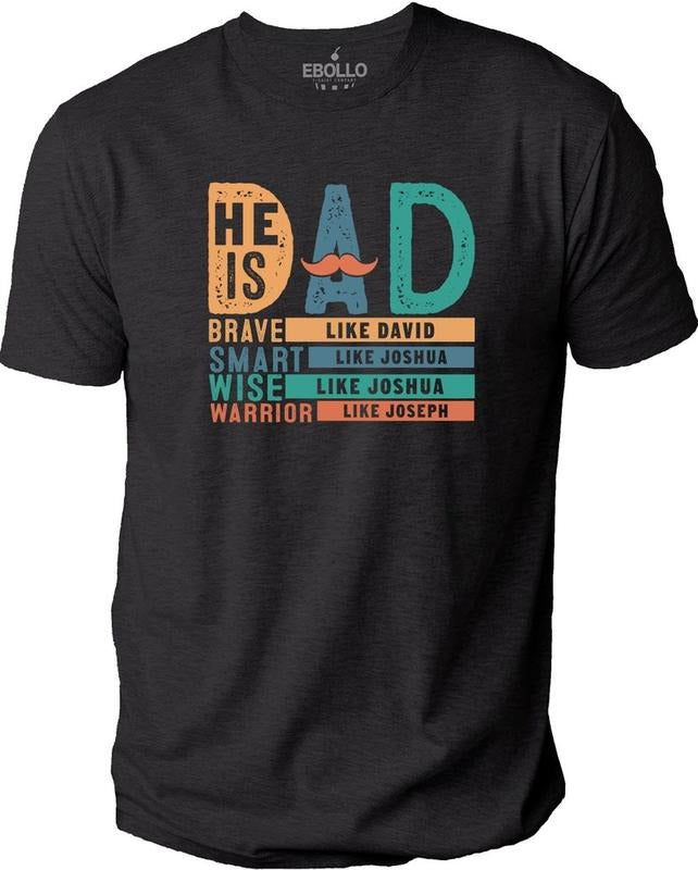 He Is Dad Brave Warrior Smart Wise Funny Husband Soft - Adult & Kids T-Shirts, Sweatshirts & Hoodies apparel design preview 1