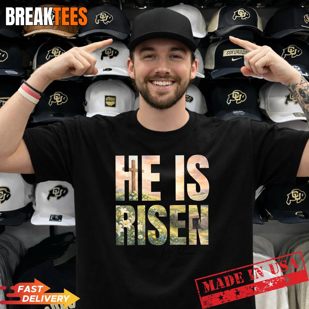 He is Risen Boho Easter Christian Jesus - Adult & Kids T-Shirts, Sweatshirts & Hoodies apparel design preview 1