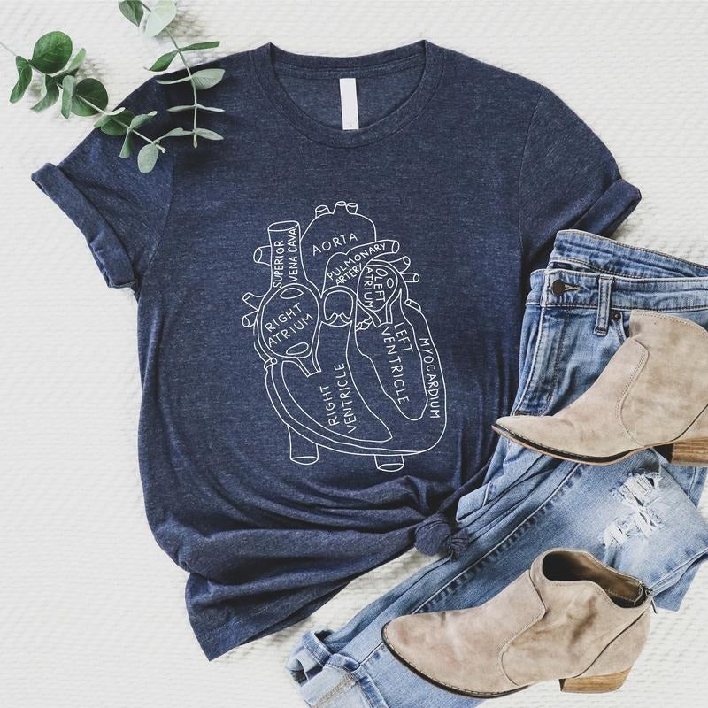 Heart Anatomy Anatomical Cardiology Student Nursing - Adult & Kids T-Shirts, Sweatshirts & Hoodies apparel design preview 1