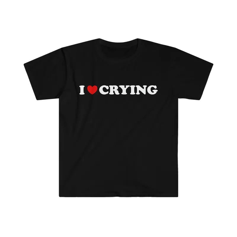 I Love Him Her Trending Funny Heart Crying Meme - Adult & Kids T-Shirts, Sweatshirts & Hoodies apparel design preview 1