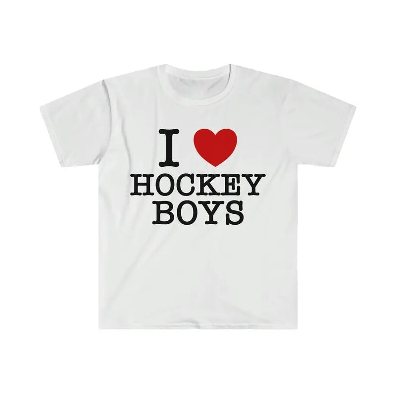 I Love Heart Hockey Funny Meme Him Her Trending - Adult & Kids T-Shirts, Sweatshirts & Hoodies apparel design preview 1