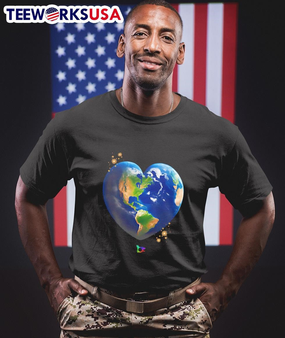 Heart Shaped Earth - Adult & Kids T-Shirts, Sweatshirts & Hoodies apparel design preview 1