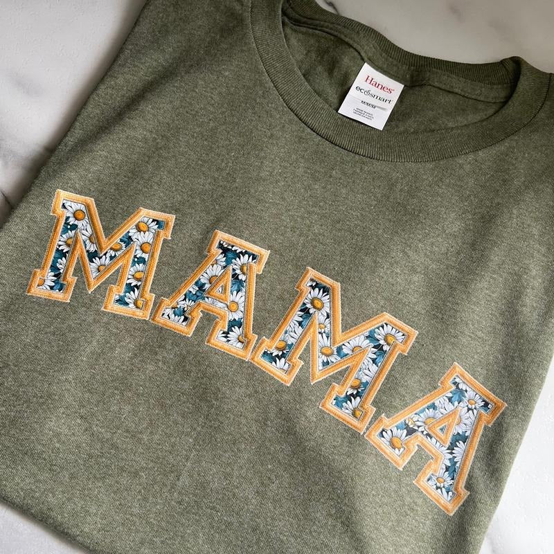 Heathered Green Floral Mama - Adult & Kids T-Shirts, Sweatshirts & Hoodies apparel design preview 1