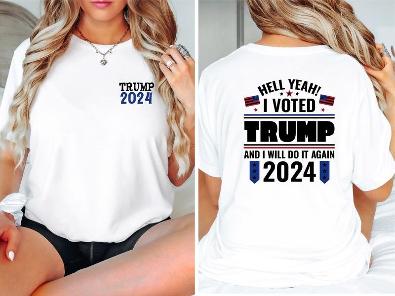 Hell Yeah I Voted Trump Will Do Again Election Season - Adult & Kids T-Shirts, Sweatshirts & Hoodies apparel design preview 1
