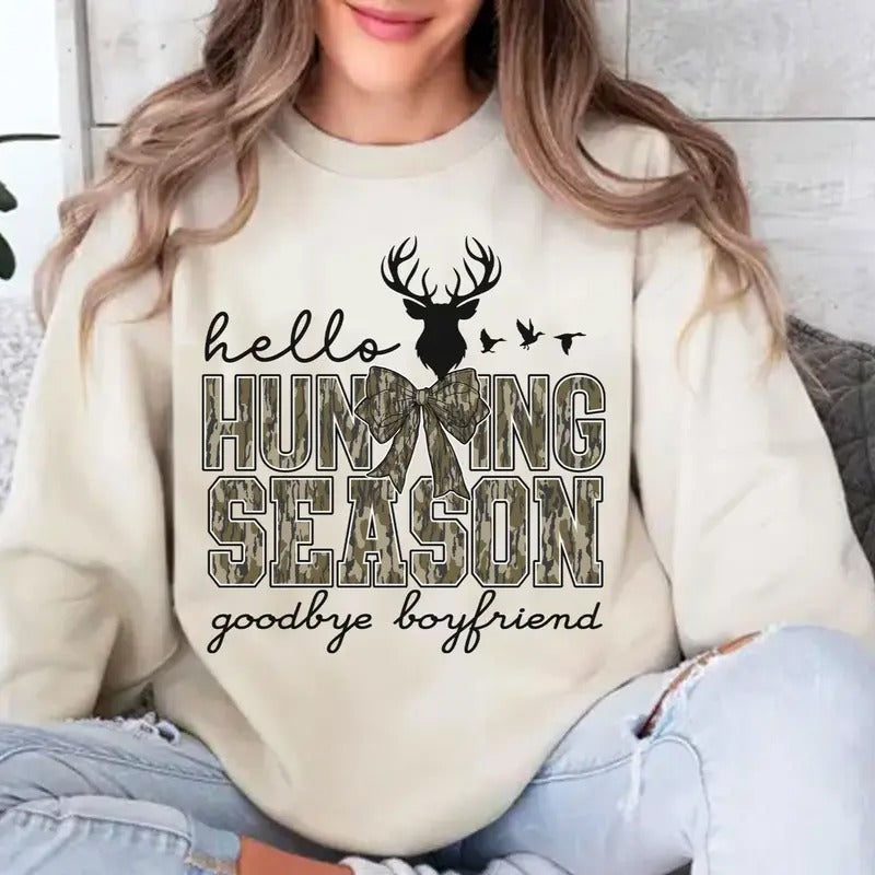 Hello Hunting Season Goodbye Boyfriend Ver 2 Social - Adult & Kids T-Shirts, Sweatshirts & Hoodies apparel design preview 1