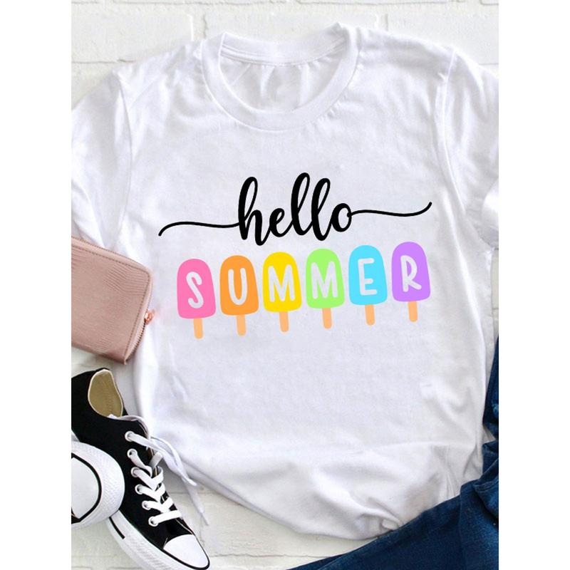 Hello Summer Popsicle Teacher Loose Casual Round Neck - Adult & Kids T-Shirts, Sweatshirts & Hoodies apparel design preview 1