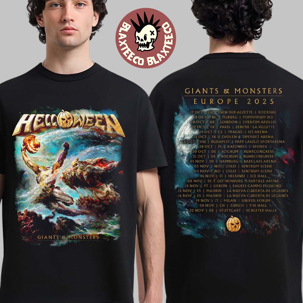 Helloween Giants And Monsters Europe 2025 Tour Two - Adult & Kids T-Shirts, Sweatshirts & Hoodies apparel design preview 1