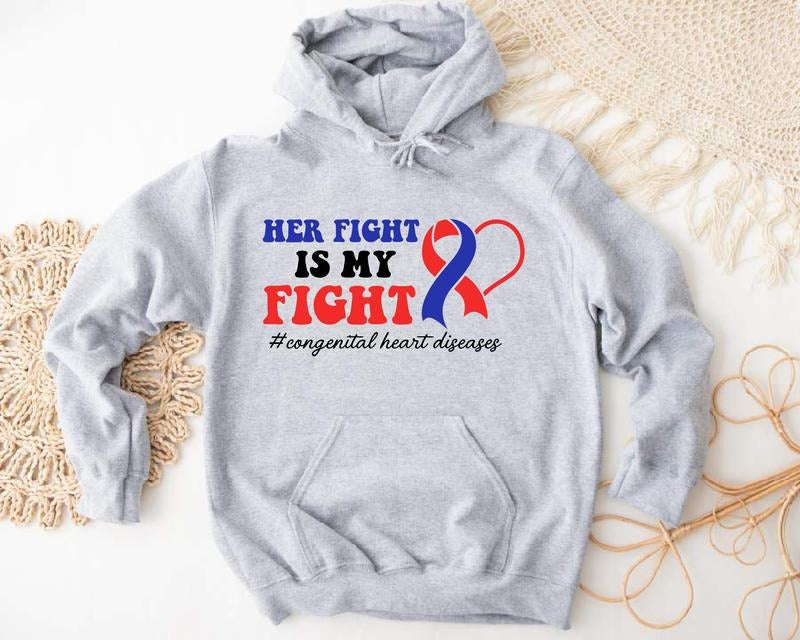 Her Fight Is My Congenital Heart Disease CHD - Adult & Kids T-Shirts, Sweatshirts & Hoodies apparel design preview 1