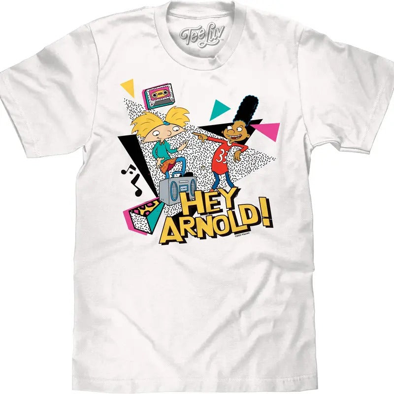 Hey Arnold! Retro White - Adult & Kids T-Shirts, Sweatshirts & Hoodies apparel design preview 1