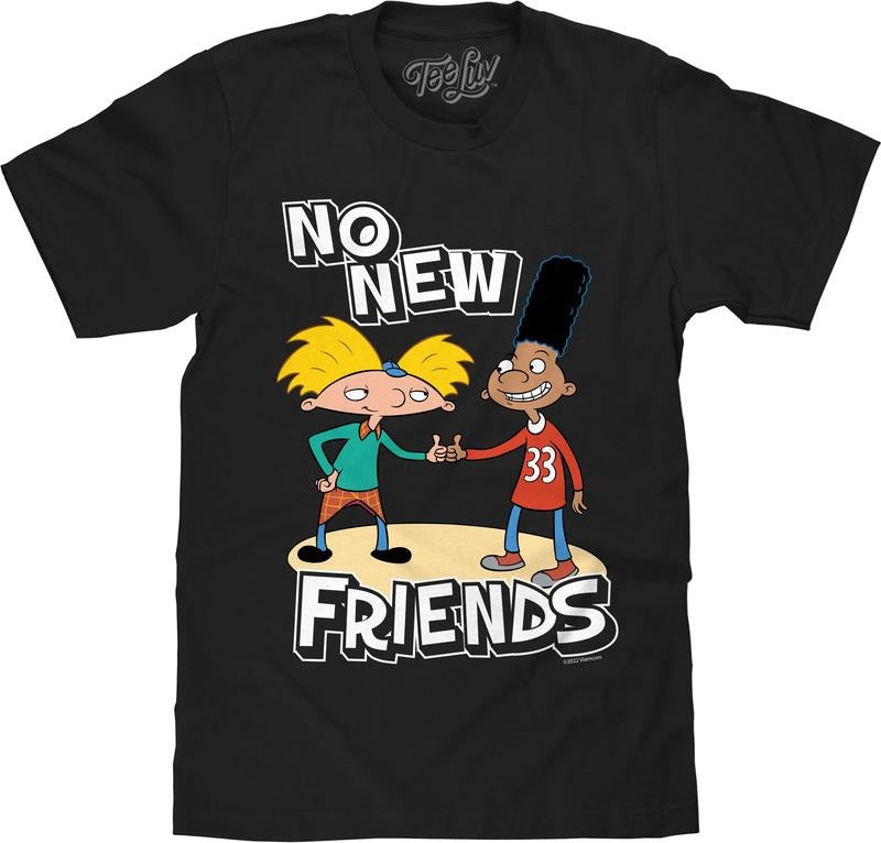 Hey Arnold No New Friends Gerald Black - Adult & Kids T-Shirts, Sweatshirts & Hoodies apparel design preview 1