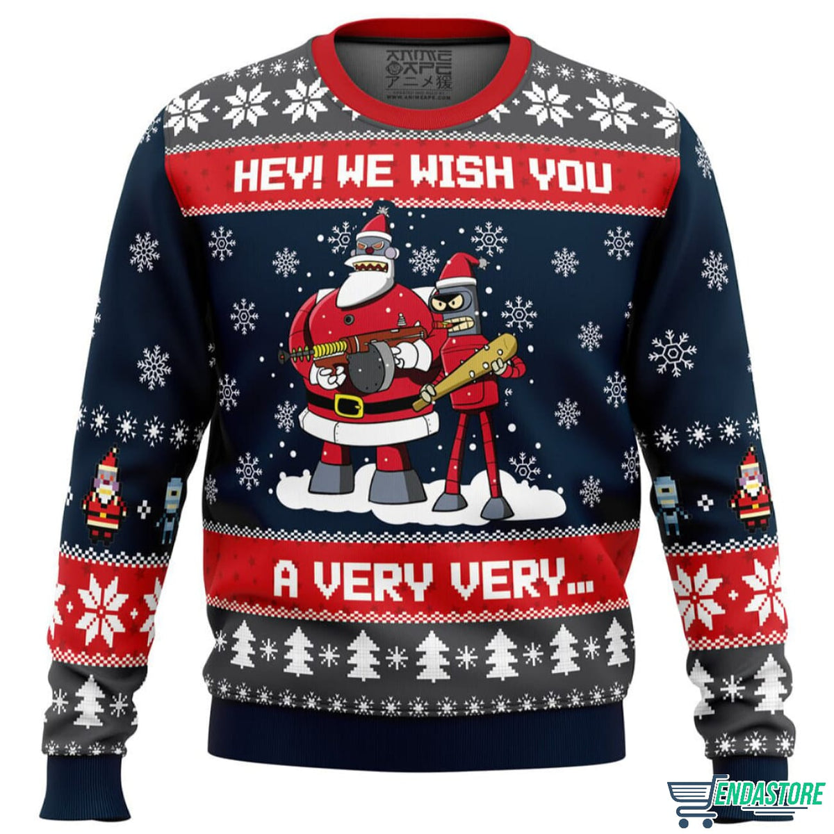 Hey! We Wish You a Futurama 3D Ugly Christmas Sweater - Holiday Gift product image