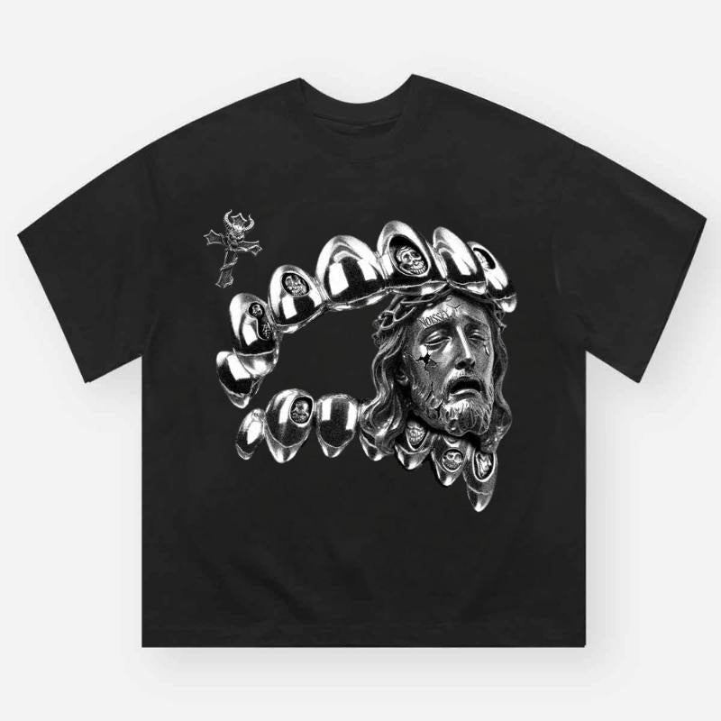 High Quality Diamond Steel Teeth Jesus Print Vintage - Adult & Kids T-Shirts, Sweatshirts & Hoodies apparel design preview 1