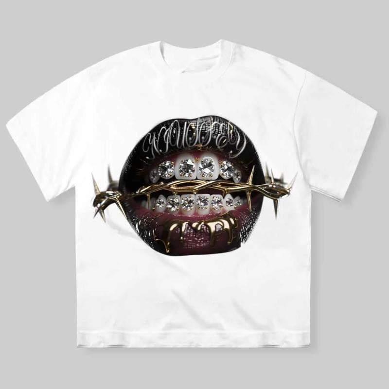 High Quality Thorn Diamond Lips Print Vintage Y2k - Adult & Kids T-Shirts, Sweatshirts & Hoodies apparel design preview 1