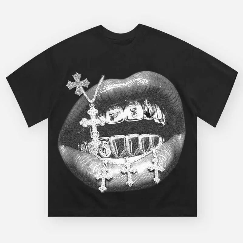 High Quality Cross Vintage Grills Black Print Y2k - Adult & Kids T-Shirts, Sweatshirts & Hoodies apparel design preview 1