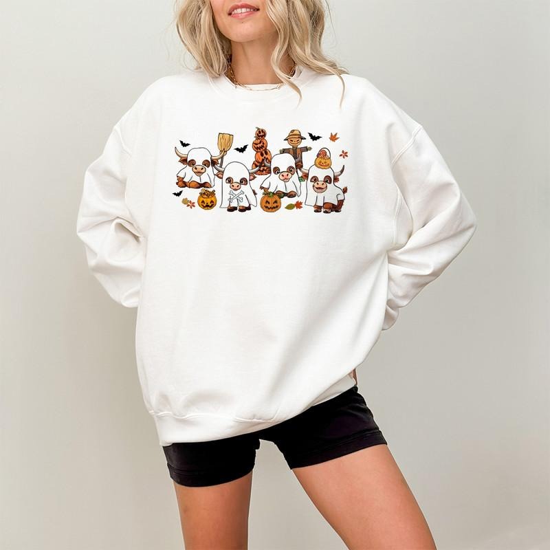 Highland Cow Halloween Western Fall Retro Spooky - Adult & Kids T-Shirts, Sweatshirts & Hoodies apparel design preview 1