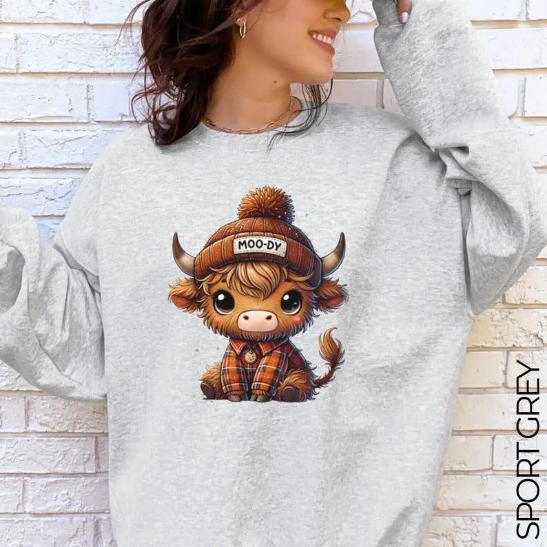 Highland Cow - Adult & Kids T-Shirts, Sweatshirts & Hoodies apparel design preview 1