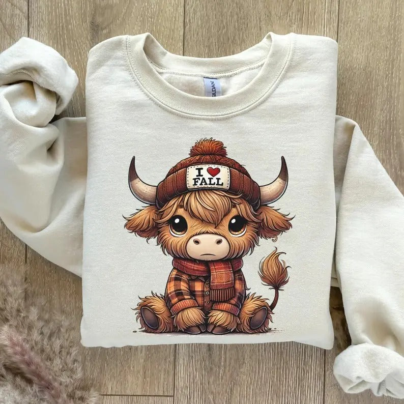 Highland Cow Sweatersstyle{N002}2 - Adult & Kids T-Shirts, Sweatshirts & Hoodies apparel design preview 1